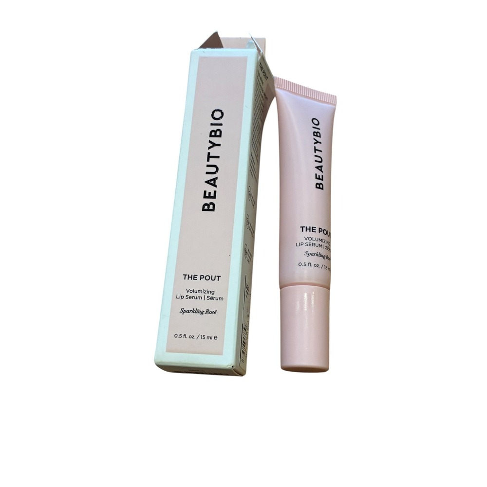 BeautyBio The Pout Volumizing Lip Serum Sparkling Rose 0.5oz Hyaluronic Acid NIB
